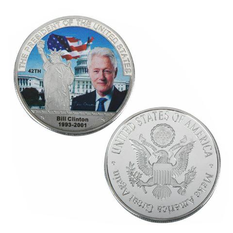 Commemorative Bill Clinton Silver & Colored Coin
